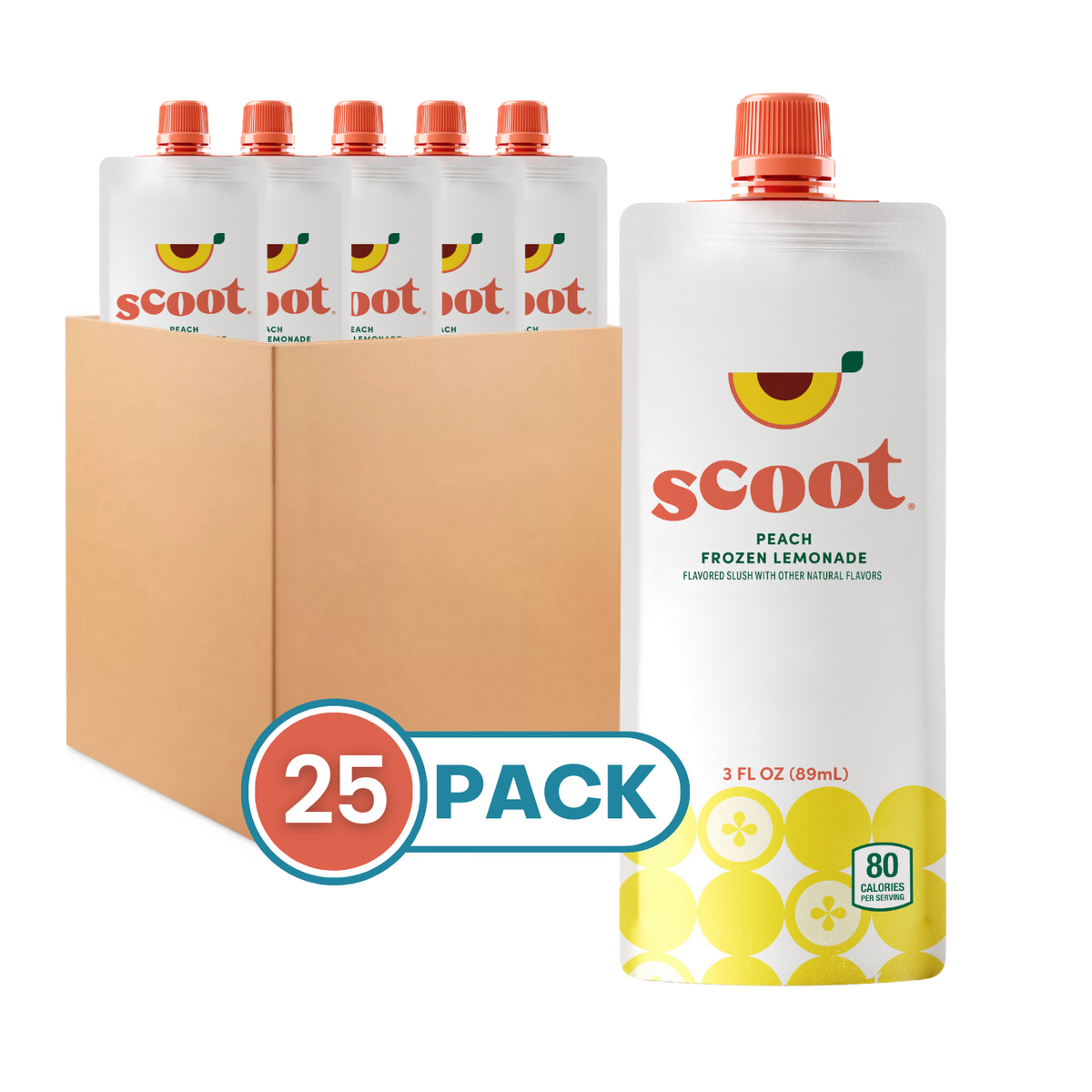 Scoot® Frozen Lemonade, Peach Flavor 25-Pack – heyscoot