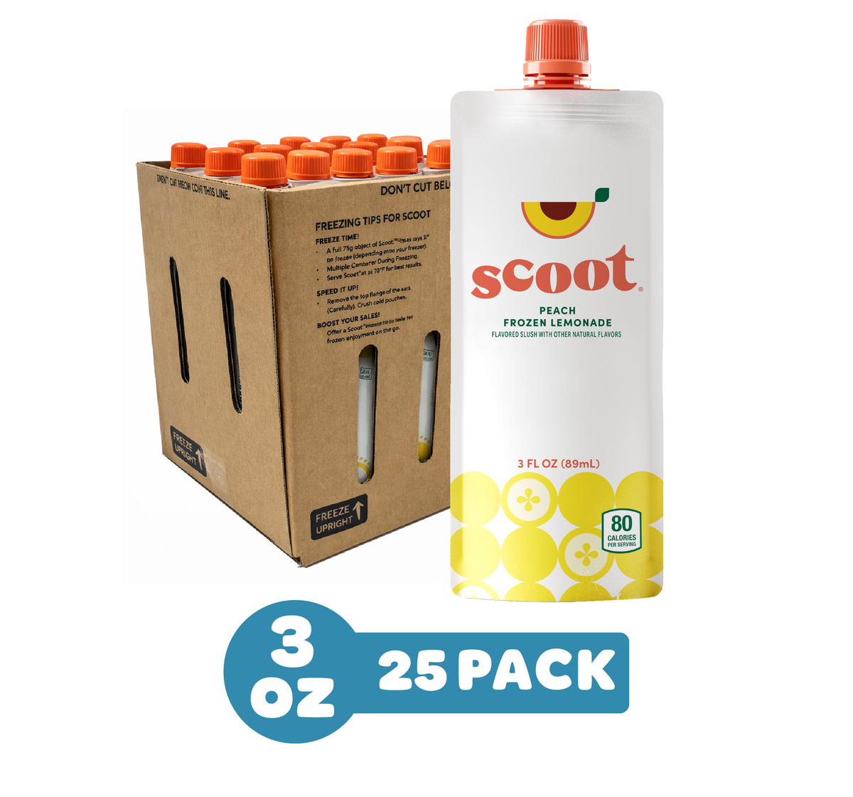 Scoot® Frozen Lemonade, Peach Flavor 25-Pack – Hey Scoot® Frozen