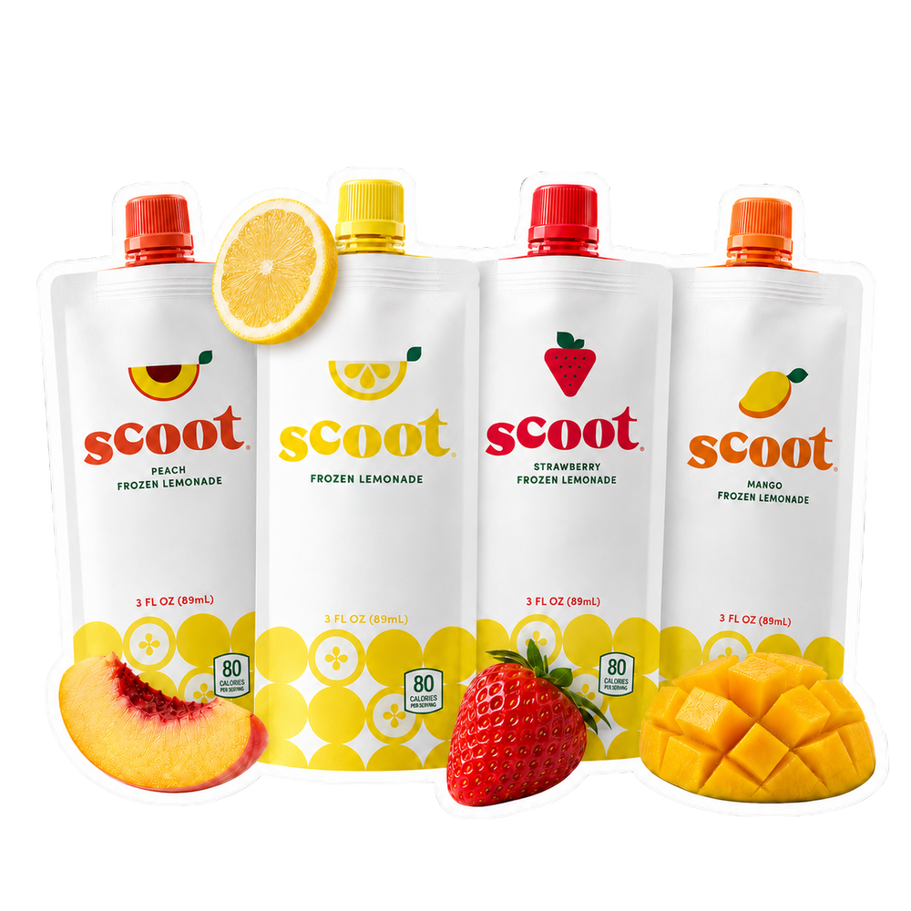 Scoot® Frozen Lemonade, Peach Flavor 25-Pack – Hey Scoot® Frozen
