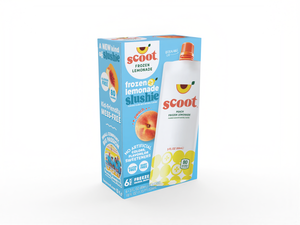 Scoot® Frozen Lemonade, Peach– 6 Pack – Hey Scoot® Frozen Lemonade